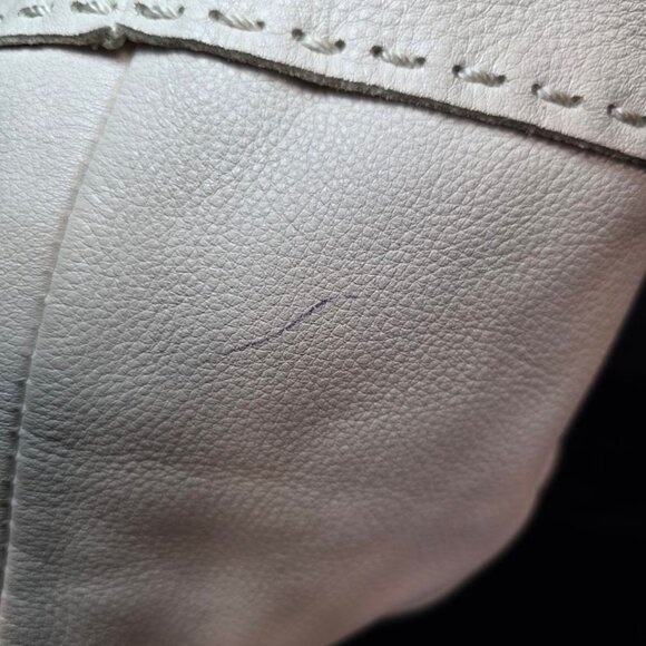 The Sak Genuine Leather Handbag Purse Ivory with Brown Straps - Picture 15 of 16